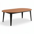 Stół owalny z drewna naturalnego w kolorze orzechowym 120 x 60 x 75cm